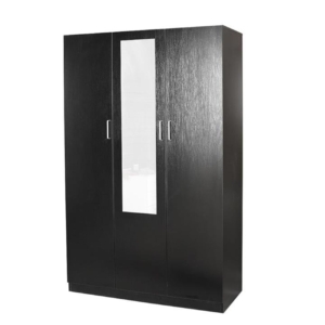 Modern 3-Door Multi-Purpose Wardrobe Closet Clothes Storage Cabinet - Black