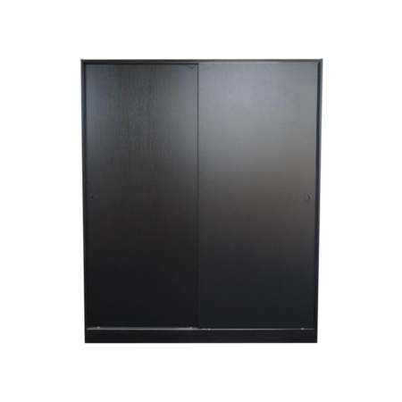 Multi-Purpose Built-In Modular Sliding Door Wardrobe Closet Clothes Storage - Black