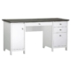 Beanca Study Writing Office Desk W/ Drawers Storage - Grey Oak & White