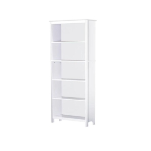 Beanca 5-Tier Bookcase Bookshelf Display Cabinet - Grey Oak & White