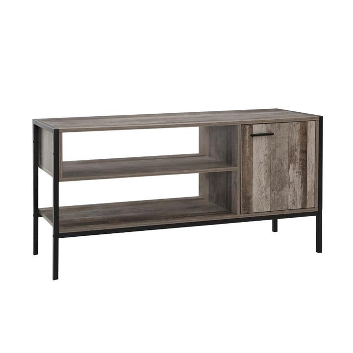 TV Cabinet Entertainment Unit Stand Storage Wood Industrial Rustic 124cm