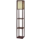 Floor Lamp LED Storage Shelf Standing Vintage Wood Light Reading Bedroom