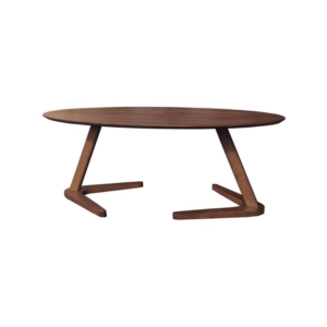 Modern Wooden Oval Wooden Coffee Table - Dark Walnut