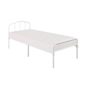Metal Bedframe Single Size Country Style - White