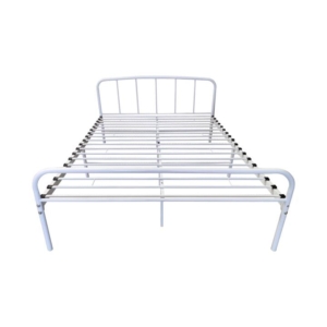 Metal Bedframe Double Size Country Style - White