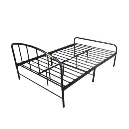 Metal Bedframe Queen Size Country Style - Black