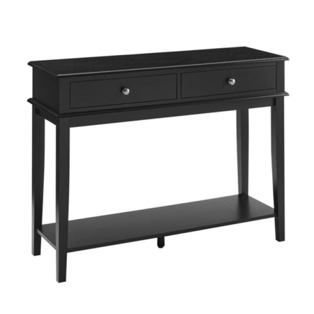 Mika Wooden Hall Console Table W/ 2-Drawer - Black