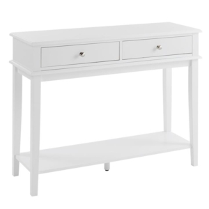 Mika Wooden Hall Console Table W/ 2-Drawer - White