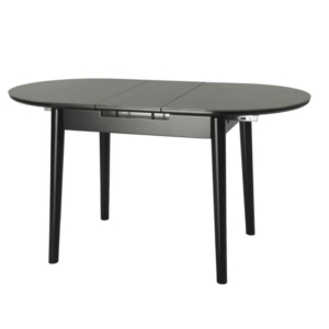 Tyron Oval Extension Wooden Ceramic Dining Table 110-140cm - Black Ceramic