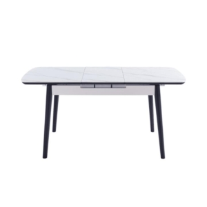 Janice Extension Rectangular Dining Table 120-140cm - Snow White Ceramic