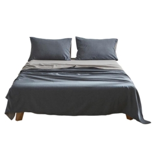 Sheet Set Cotton Sheets Double Dark Blue Grey