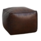 Amelia PU Leather Vintage Rustic Square Foot Stool Ottoman Brown