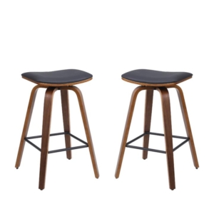 Brielle PU Leather Kitchen Counter Bar Stool - Black