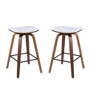 Brielle PU Leather Kitchen Counter Bar Stool - White