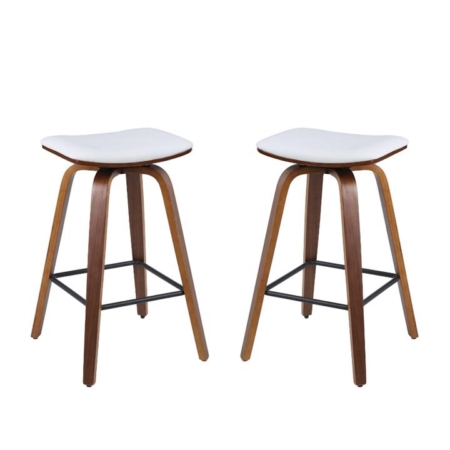 Brielle PU Leather Kitchen Counter Bar Stool - White