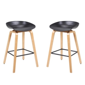 Calla Scandinavian Kitchen Counter Bar Stool 72cm - Black
