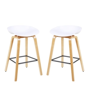Calla Scandinavian Kitchen Counter Bar Stool 72cm - White