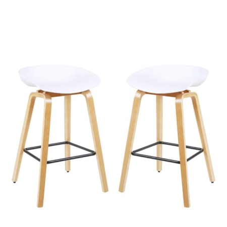 Calla Scandinavian Kitchen Counter Bar Stool 72cm - White