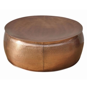 Titan Bronze Hammered Look Round Metal Coffee Table 80cm