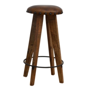 Mush PU Leather Vintage Rustic Kitchen Counter Bar Stool 76cm
