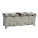 Michelle Iron Locker Bench Storage Ottoman Cowhide