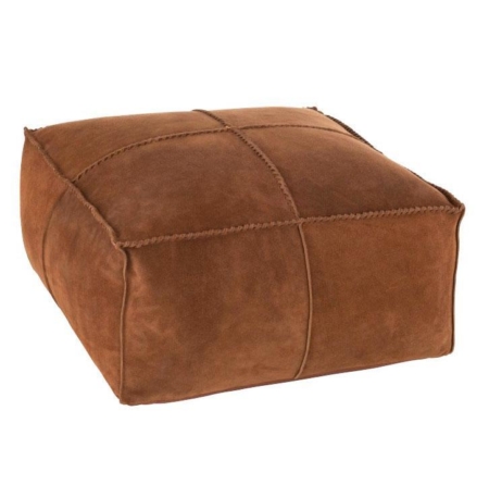 Martin Leather Suede Texture Square Foot Stool Ottoman