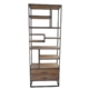 Warren Industrial Slim Iron Bookcase Display Cabinet W/ 2-Drawers