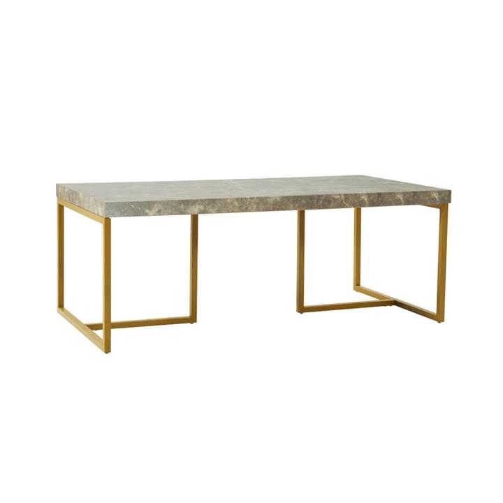 Rectangular Coffee Table Metal Frame - Grey & Gold