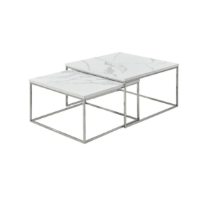 Square Nesting Coffee Table Set - White