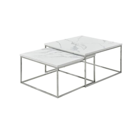 Square Nesting Coffee Table Set - White