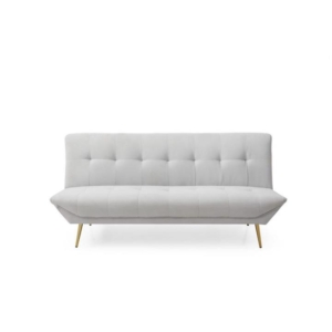 Designer Modern 3-Seater Fabric Sofa Bed Metal Legs - Light Grey