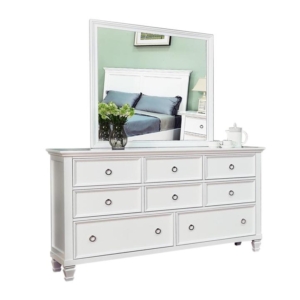 Seina Hampton Classic Solid Wooden Chest Of Drawers Dresser Sideboard - White