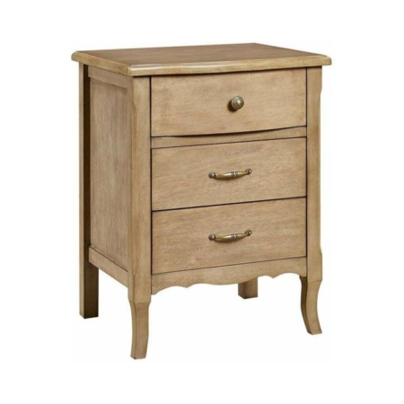 Kale French Provincial Solid Wooden Bedside Nightstand Side Table W/ 2-Drawers - Natural