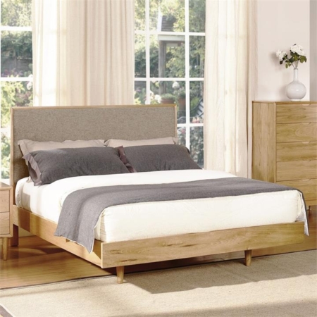 Keira Scandinavian Wooden Solid Timber Bed Frame Queen Size - Natural