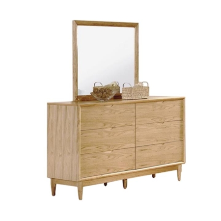 Keira Scandinavian Solid Wooden Chest Of 6-Drawers Sideboard Storage Cabinet - Natural