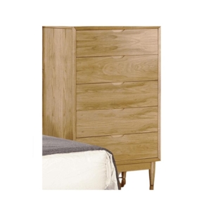 Keira Scandinavian Solid Wooden Chest Of 5-Drawers Tallboy Storage Cabinet - Natural