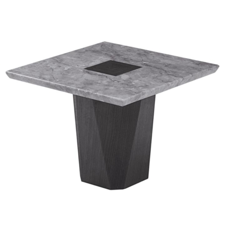 Filippa Marble Luxurious Square Lamp End Side Table - Grey & Brown