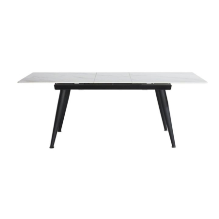 Joren Sintered Stone Extendable Rectangular Dining Table 140-180cm - Black & White