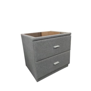 Elena Fabric 2-Drawers Bedside Nightstand Side Table - Light Grey