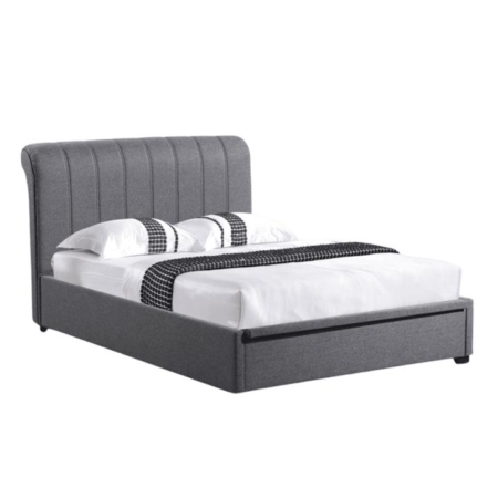 Daniela Modern Fabric Gas Lift Bed Frame Double Size - Dark Grey