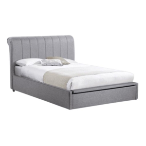 Daniela Modern Fabric Gas Lift Bed Frame Double Size - Light Grey