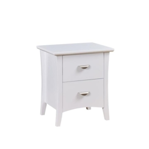 Celeste Hampton Solid Wooden Bedside Nightstand Side Table W/ 2-Drawers - White