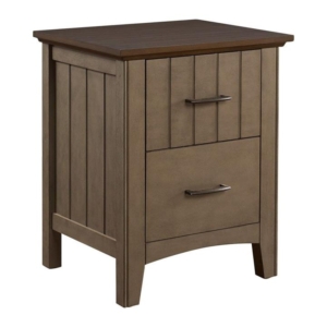 Karla Modern Classic Solid Bedside Nightstand Side Table W/ 2-Drawers - Forest Grey