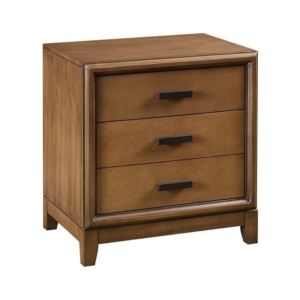 Carter Wooden Solid Timber Bedside Nightstand Side Table W/ 3-Drawers - Brown