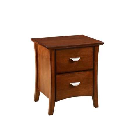 Audrey Country Style Solid Wooden Bedside Nightstand Side Table W/ 2-Drawers - Brown