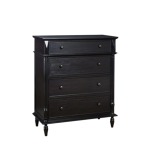 Mason Modern European Solid Wooden Chest Of Drawers Tallboy Storage Cabinet - Black