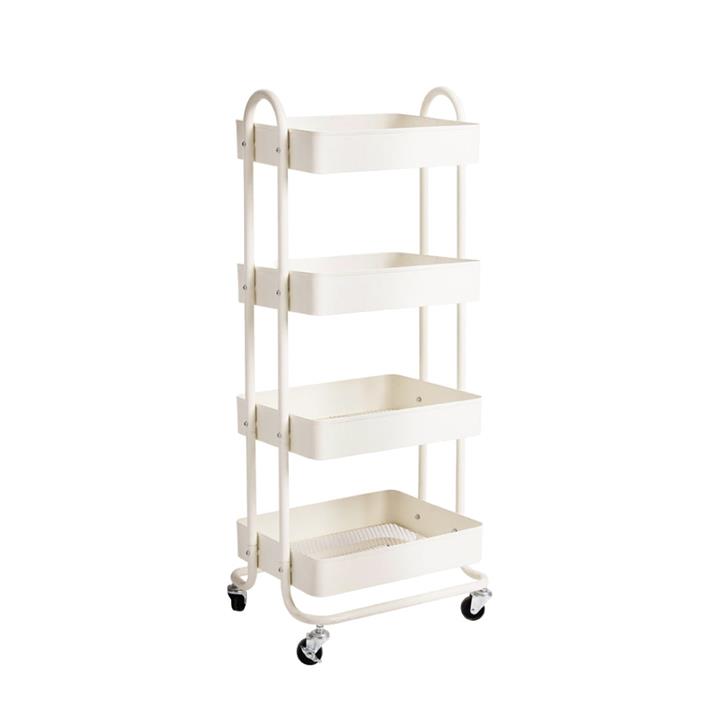 Levede 4 Tiers Kitchen Trolley Cart Steel Storage Rack Shelf Organiser White