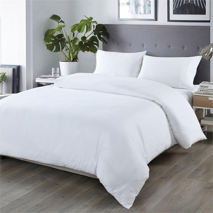 Royal Comfort Blended Bamboo Quilt Cover Sets -White-King