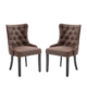 Set Of 2 Atlas Fabric Modern Dining Chair - Brown