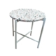 Tristan Terrazzo Side Table White Frame - White